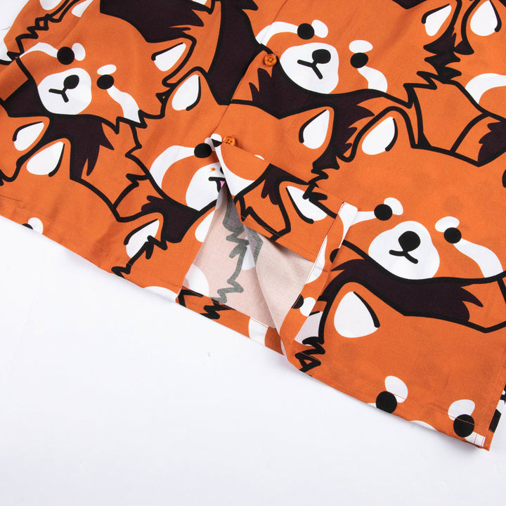 Left On Red Panda Button Up