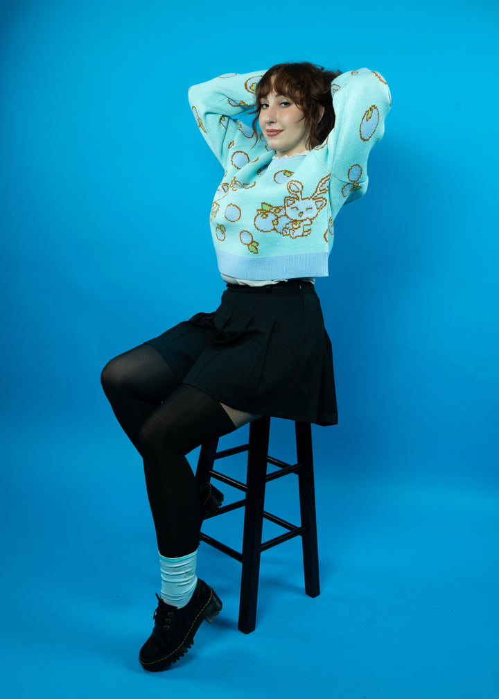 Cropped Baby Aisha Blueberry Sweater
