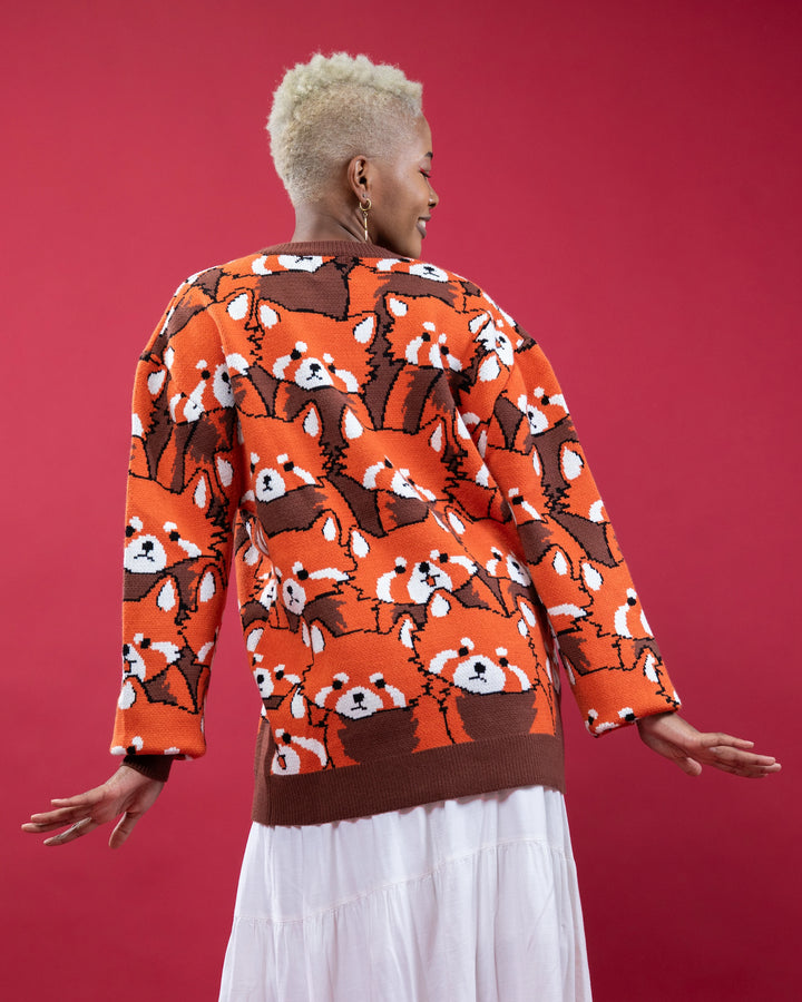 Left on Red Panda Sweater