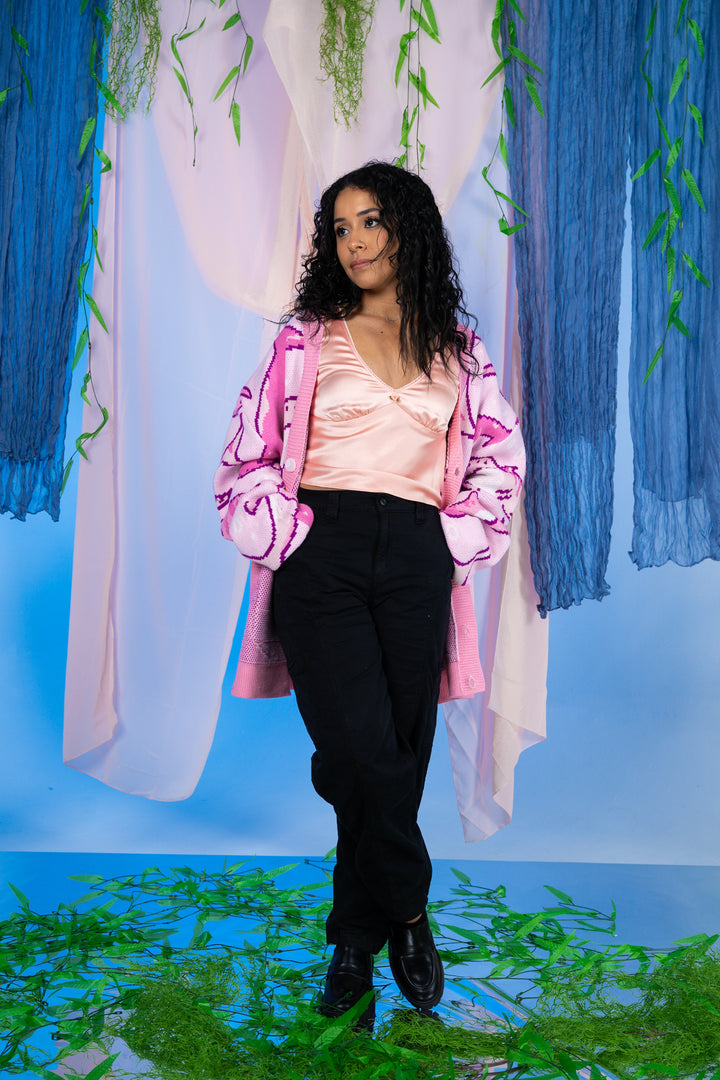 Pink Shark Cardigan