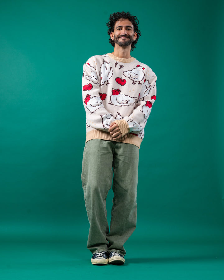 Beige Chicken Sweater