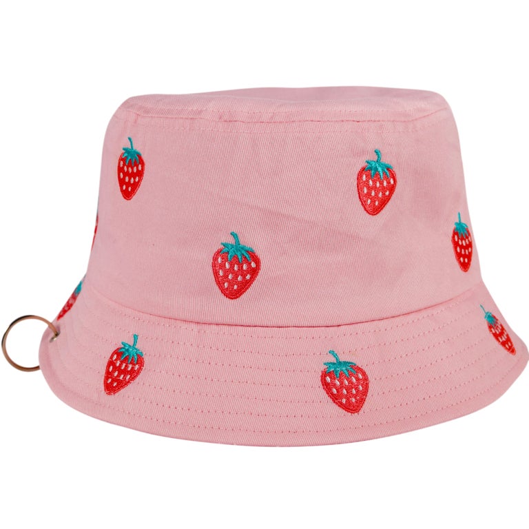Strawberry Embroidered Bucket Hat Steady Hands