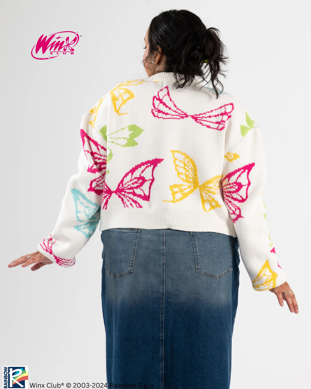 Winx Pattern Cropped Cardigan