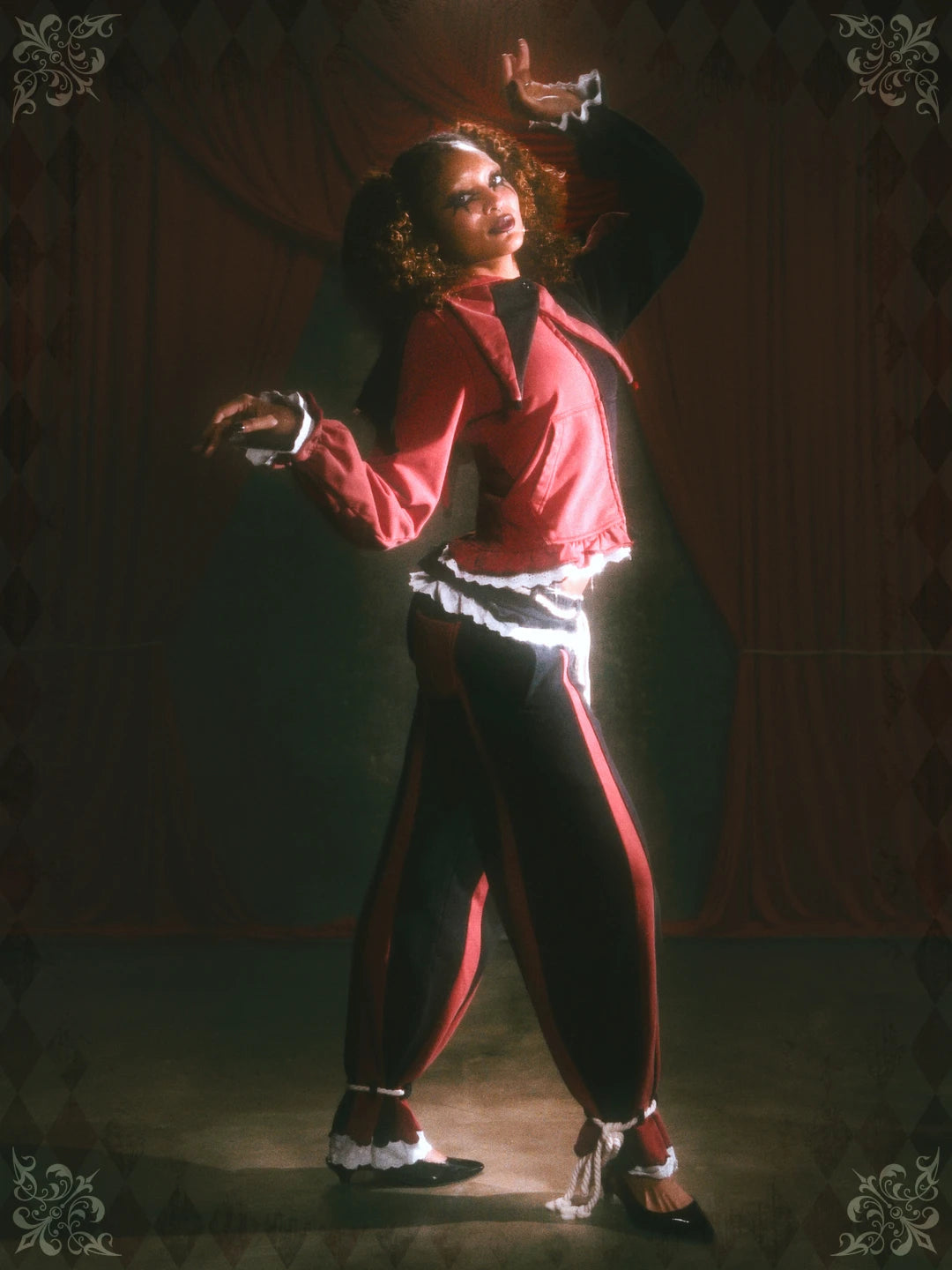 Crimson Jester Collar Hoodie