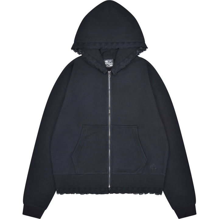 Basics Lace Zip Up Hoodie