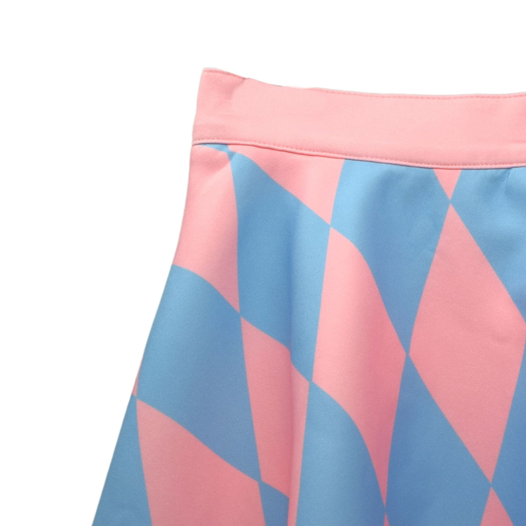 Blue and Pink Argyle Skirt