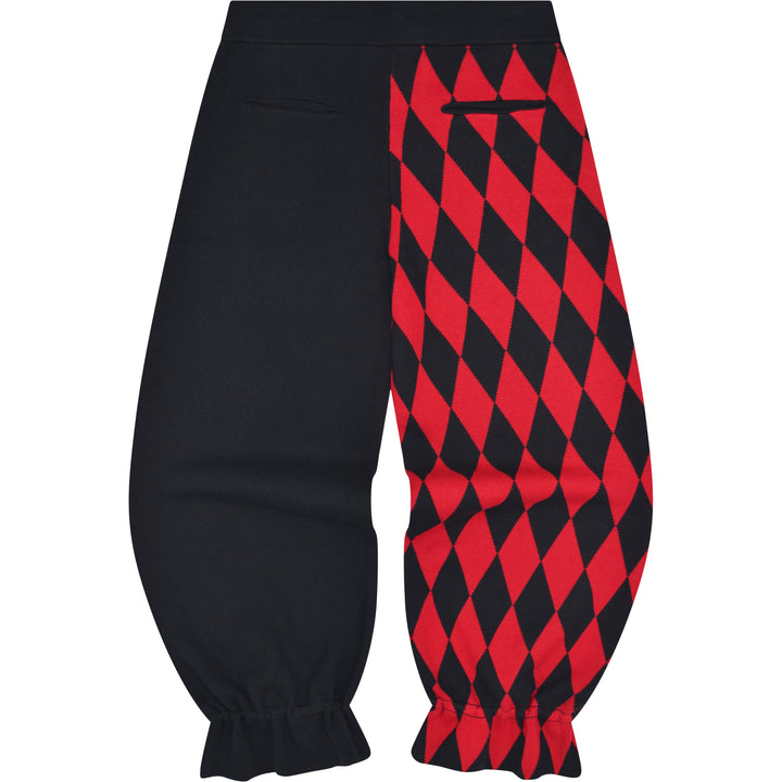 Crimson Harlequin Knit Pants