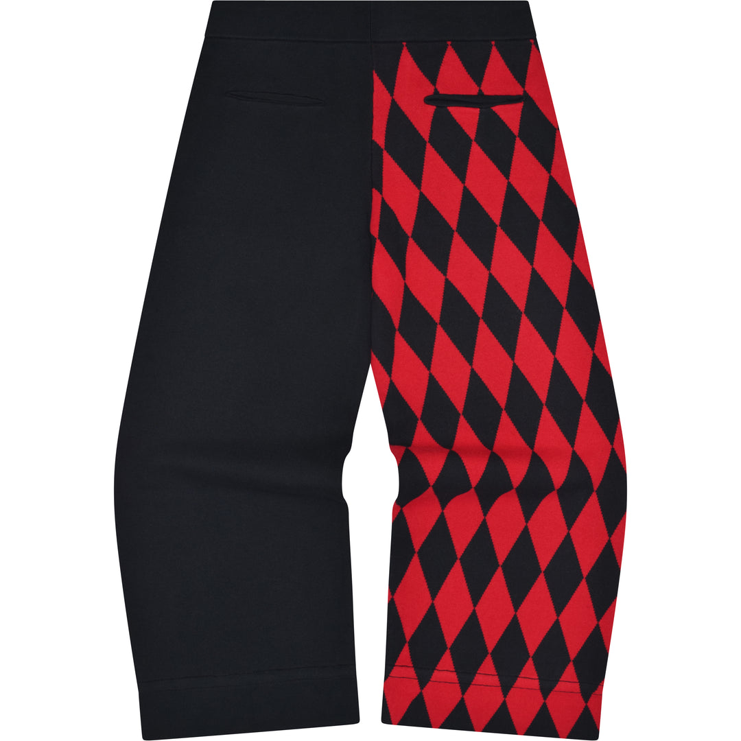Crimson Harlequin Knit Pants