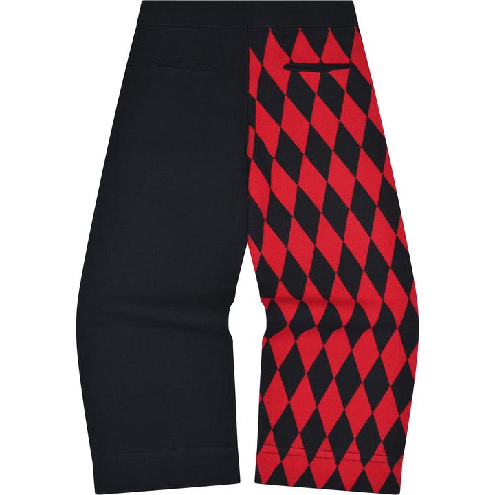 Crimson Harlequin Knit Pants