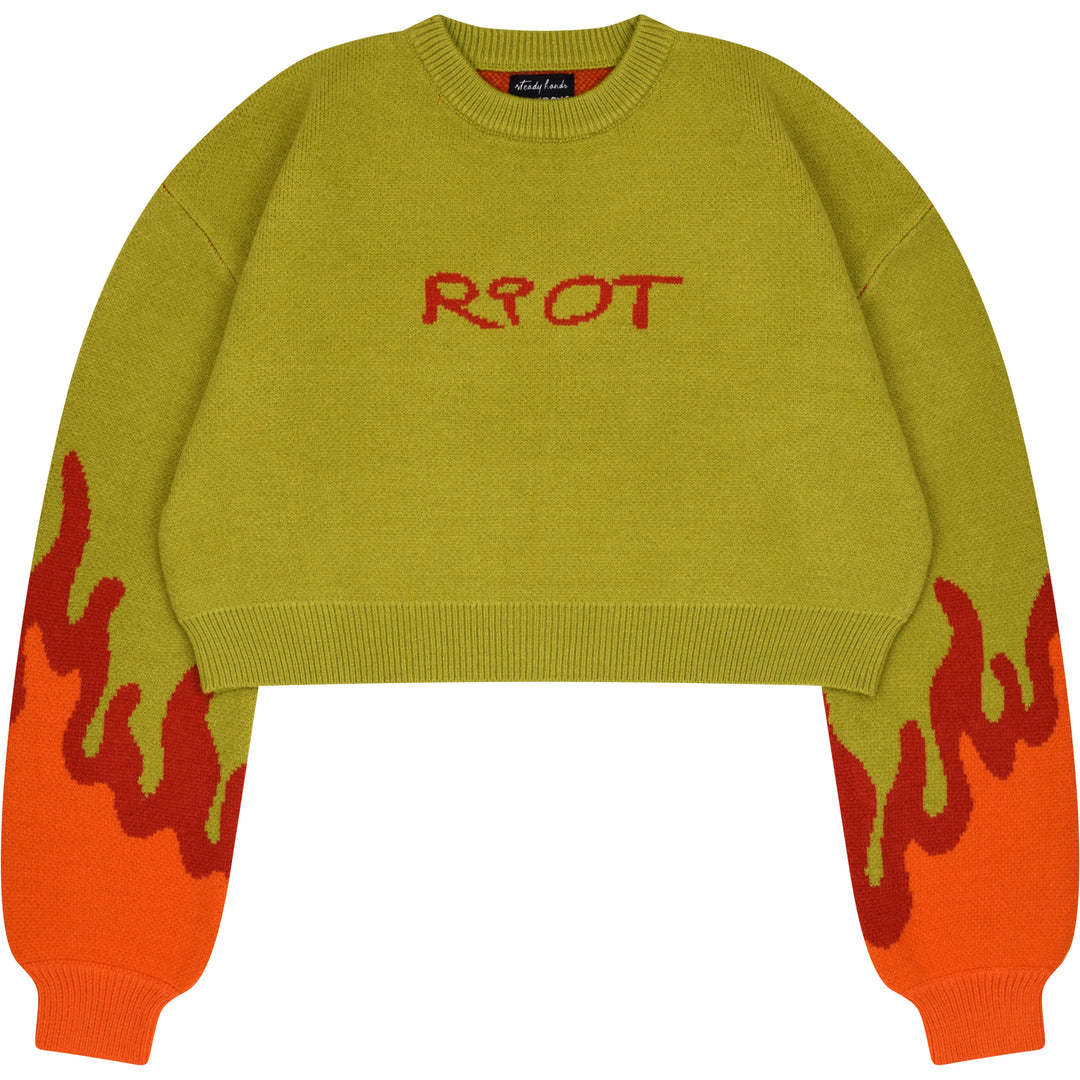 Cropped Flame Sweater