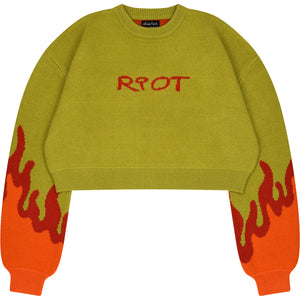 Cropped Flame Sweater