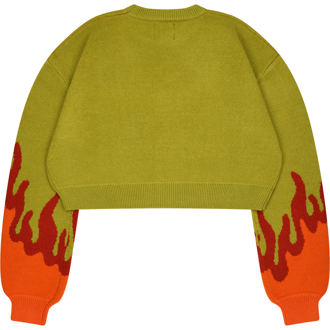 Cropped Flame Sweater