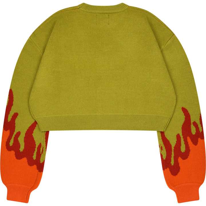 Cropped Flame Sweater