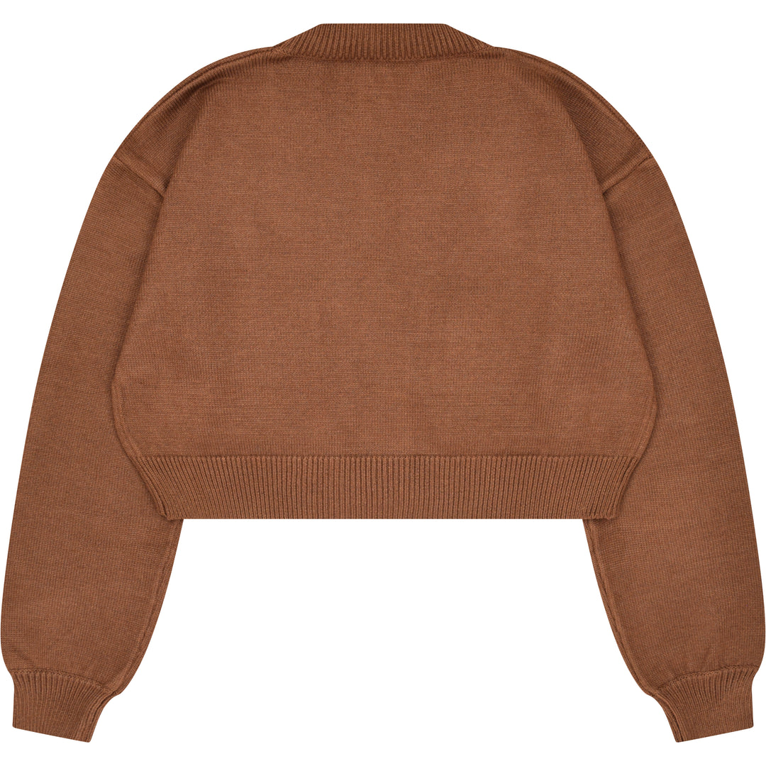Cropped Brown Envy Cardigan