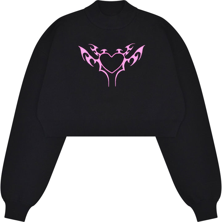 Cyber Heart Cut Out Sweater