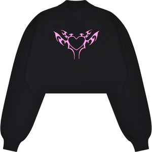 Cyber Heart Cut Out Sweater