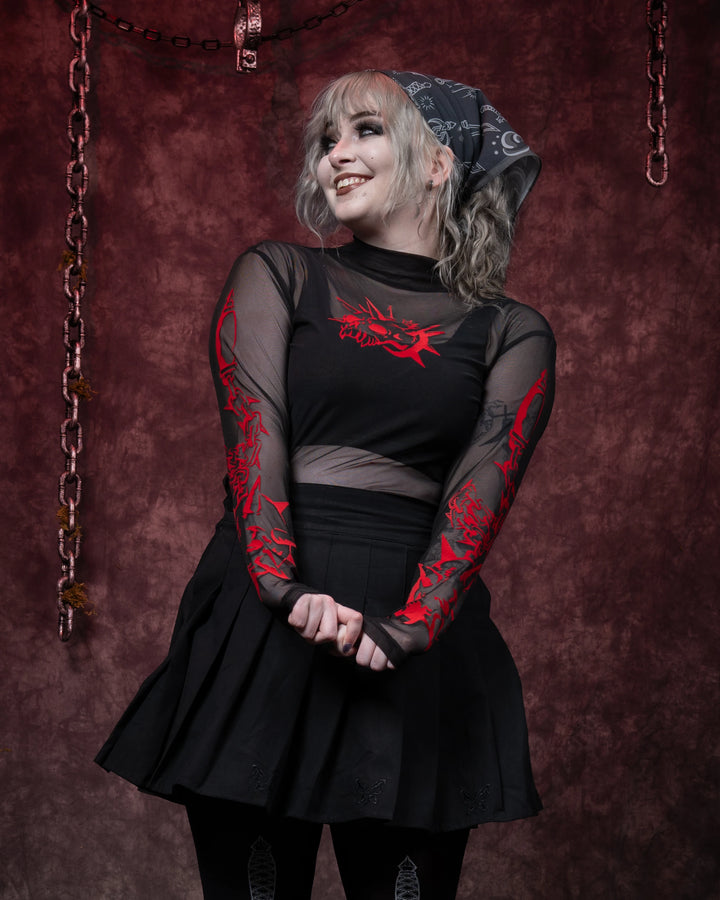 Skull Flail Mesh Top