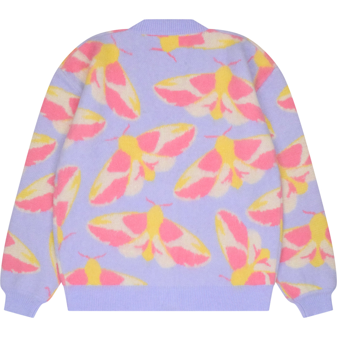 Fuzzy Rosy Maple Moth Cardigan