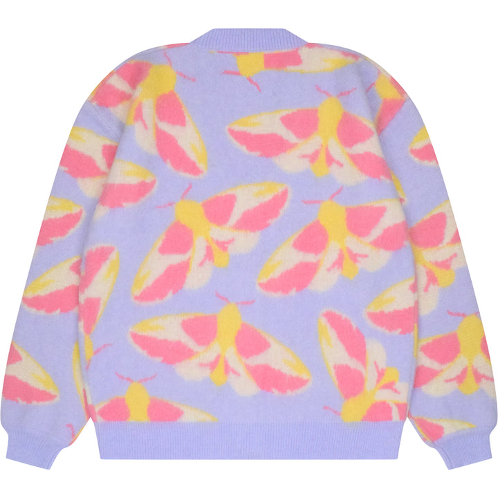 Fuzzy Rosy Maple Moth Cardigan