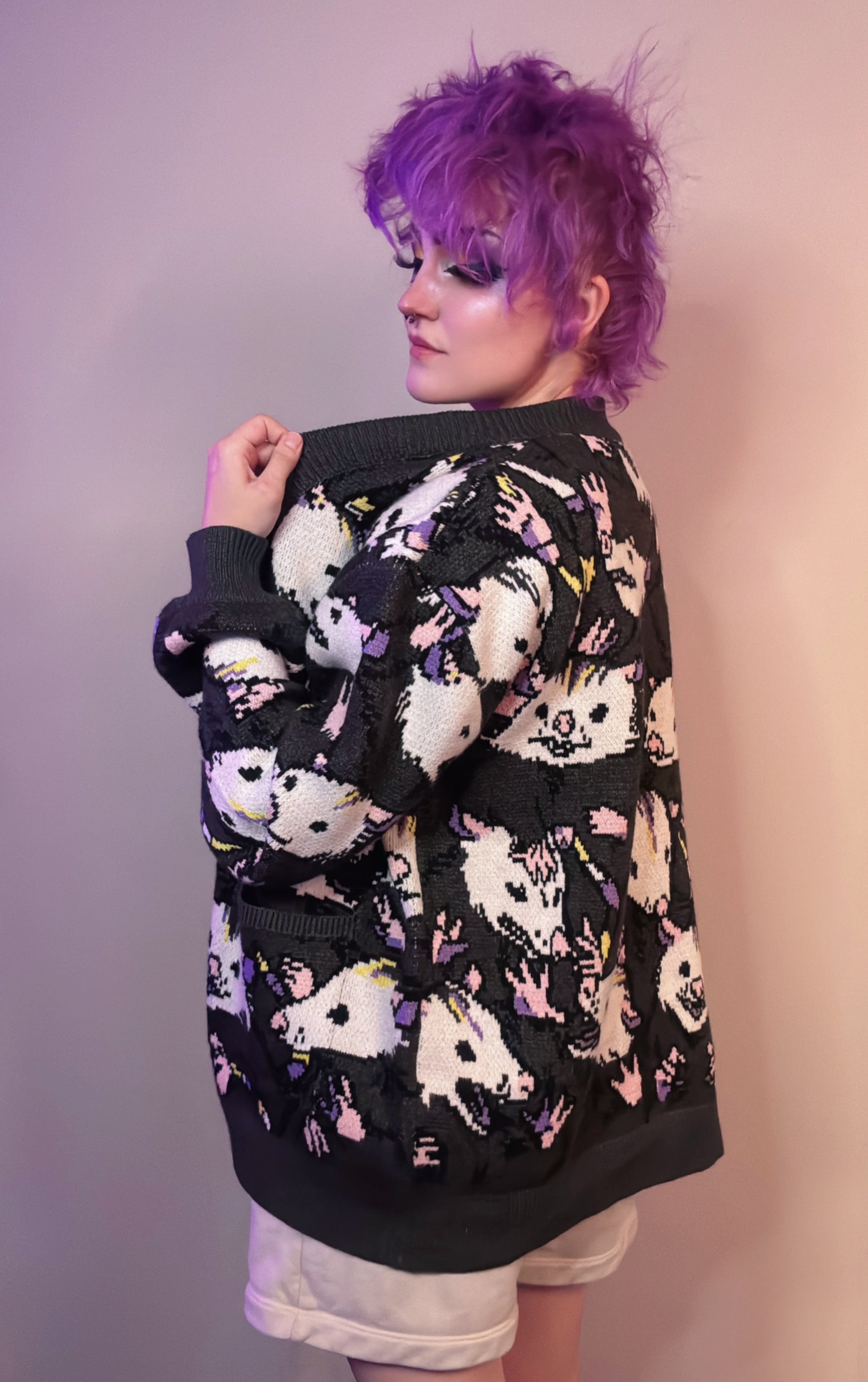 Nonbinary Possum Cardigan – Steady Hands