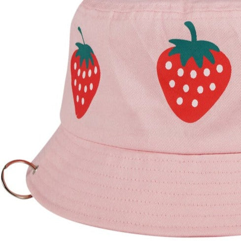 Printed Strawberry Bucket Hat