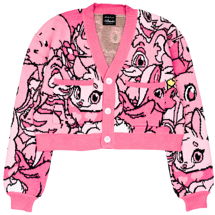 Pink Neopian Cropped Cardigan