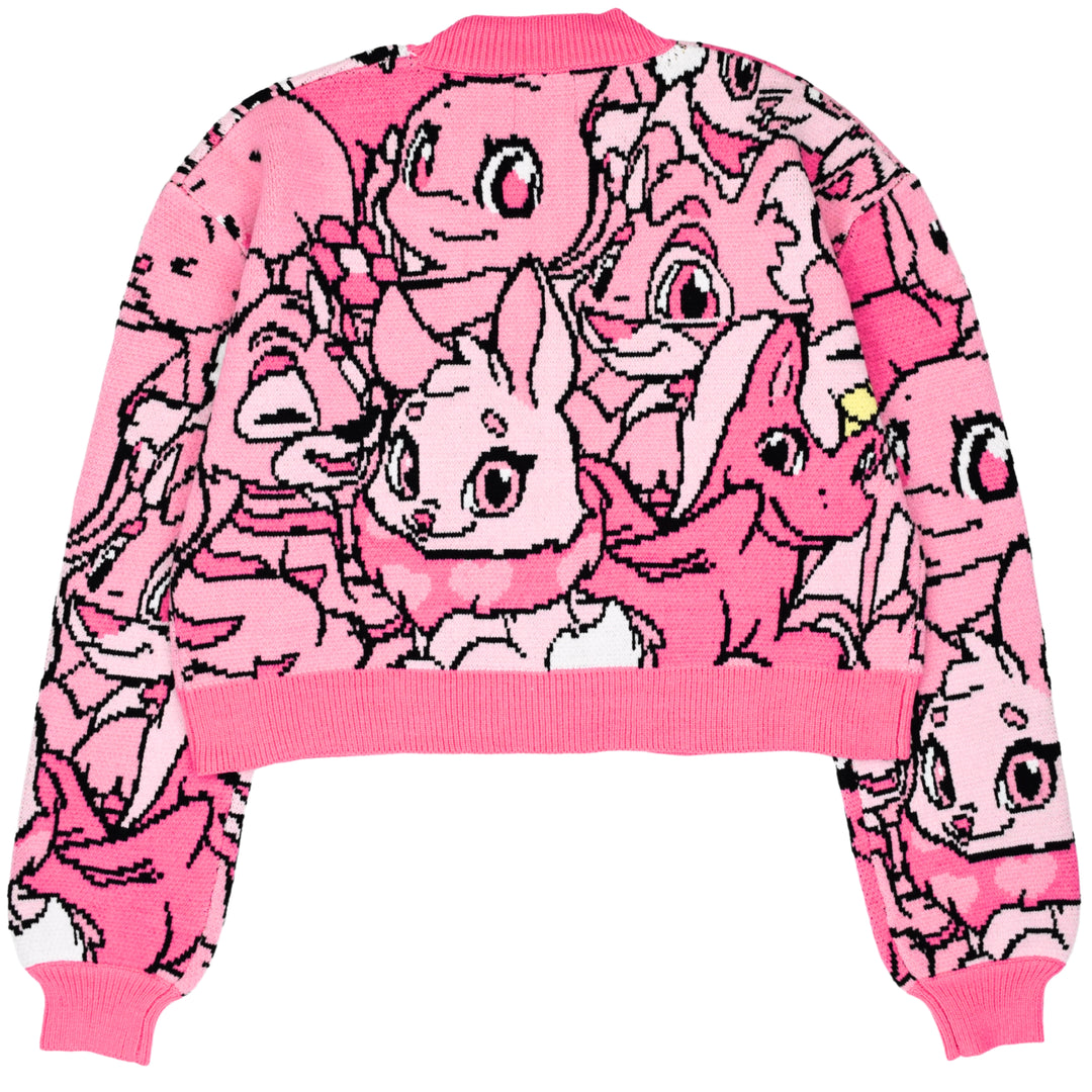 Pink Neopian Cropped Cardigan