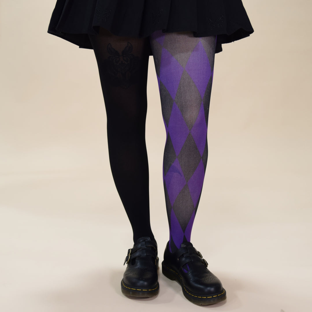Purple Harlequin Tights