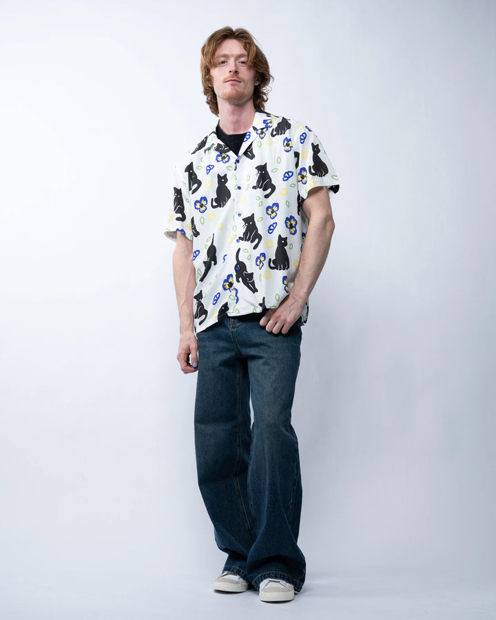 Meowin' Around Button Up