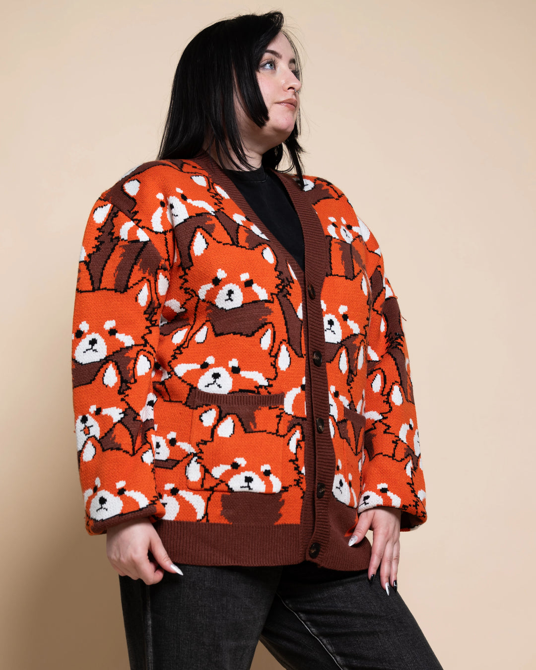 Left on Red Panda Cardigan