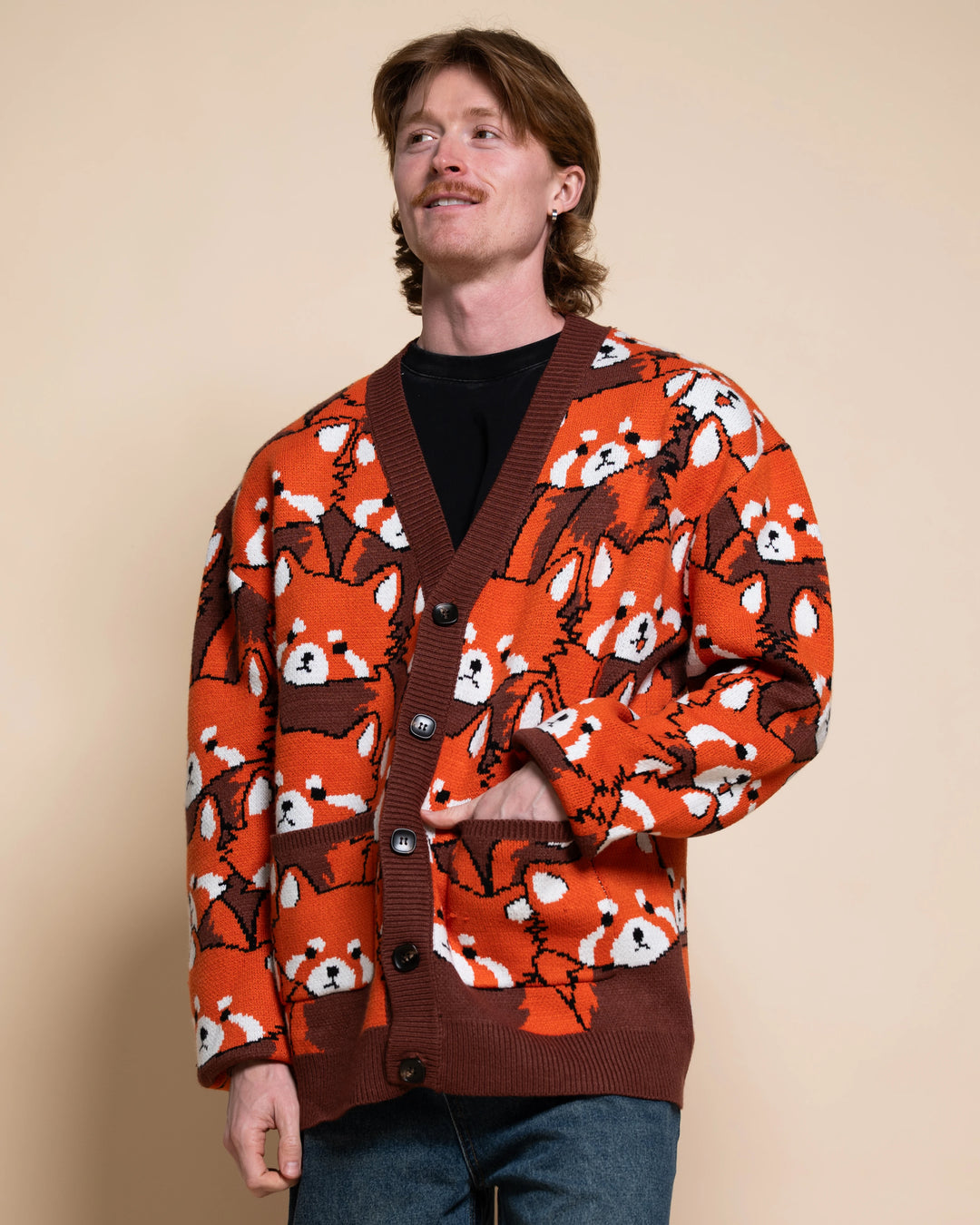 Left on Red Panda Cardigan