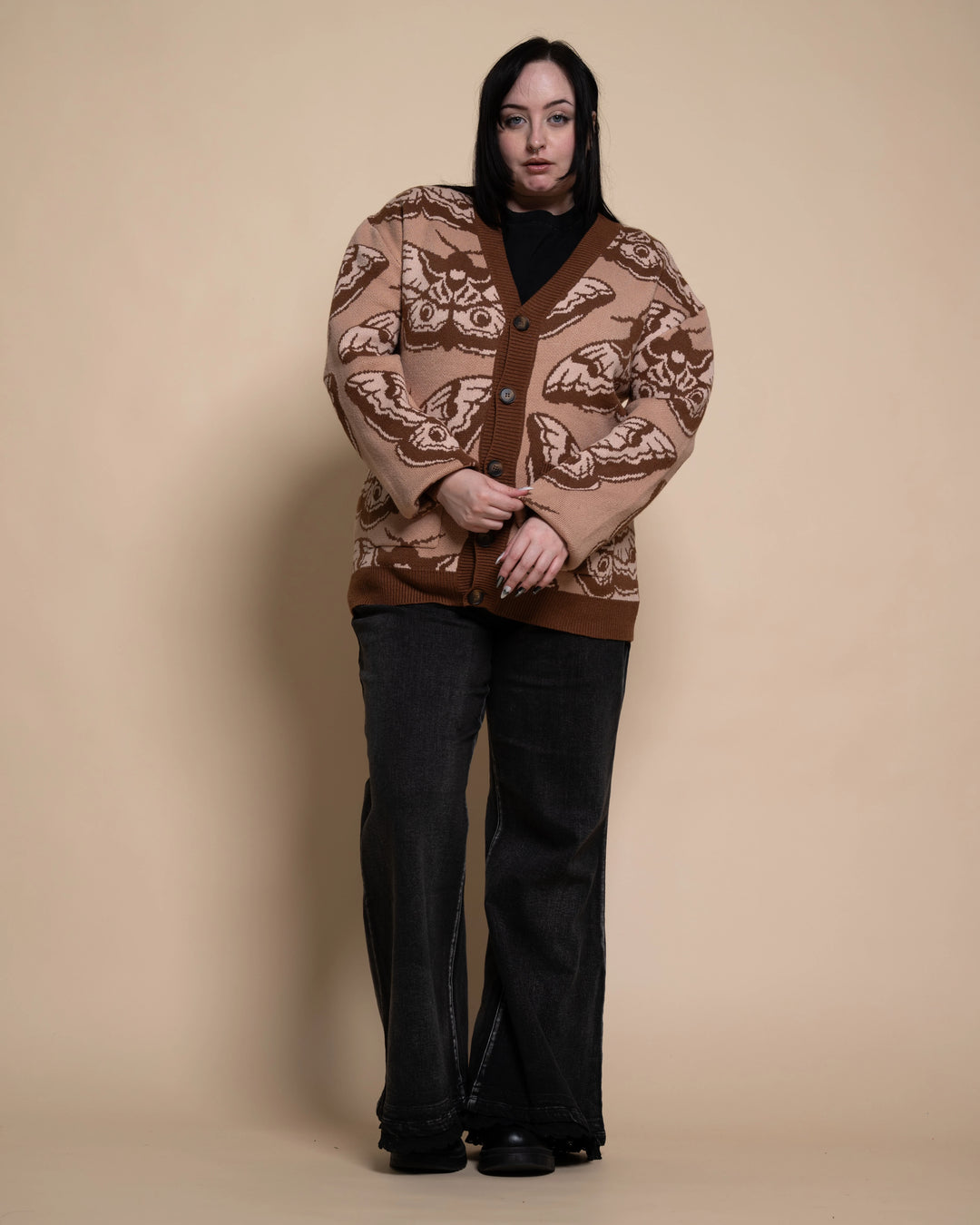 Giant Peacock Moth Cardigan – Steady Hands