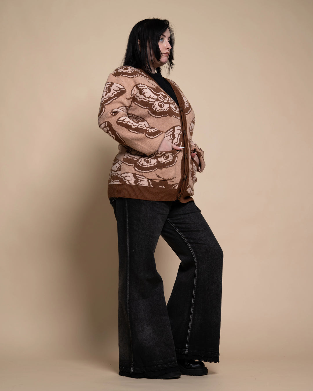 Giant Peacock Moth Cardigan