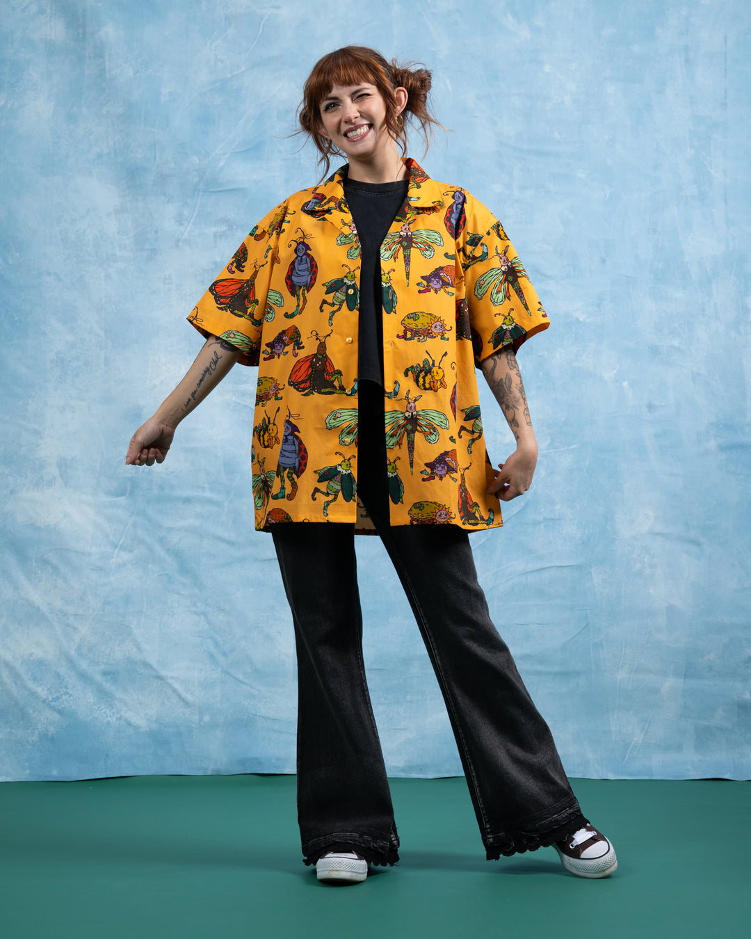 Bugs Patterned Button Up