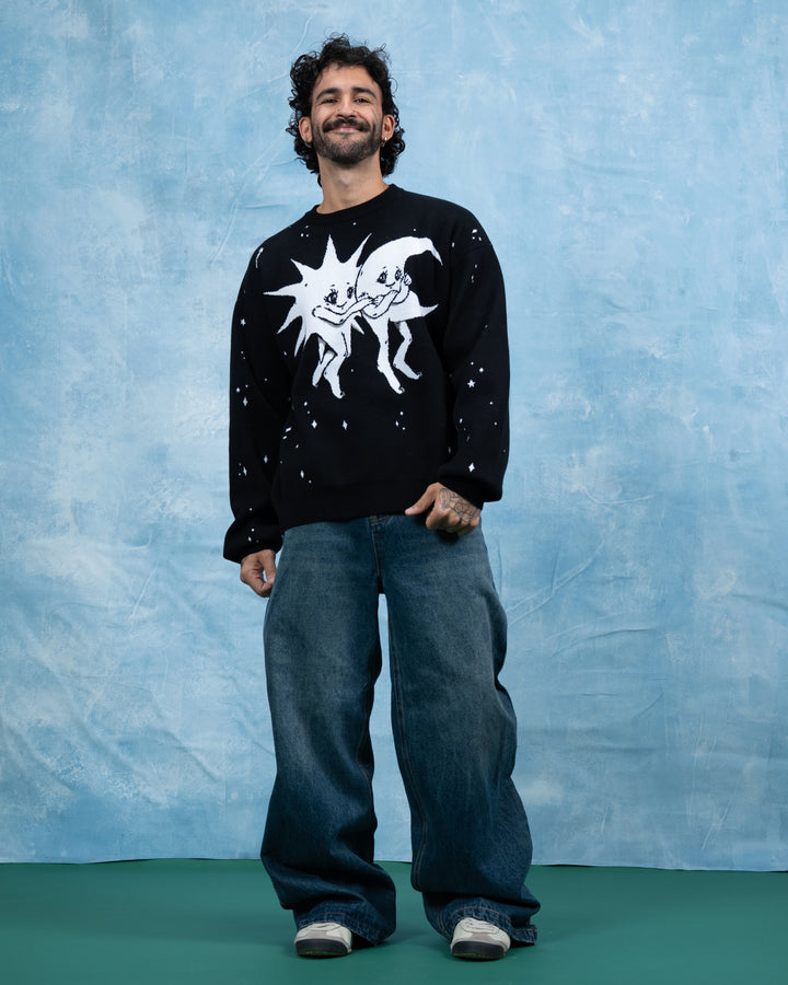 B&W Sun & Moon Sweater