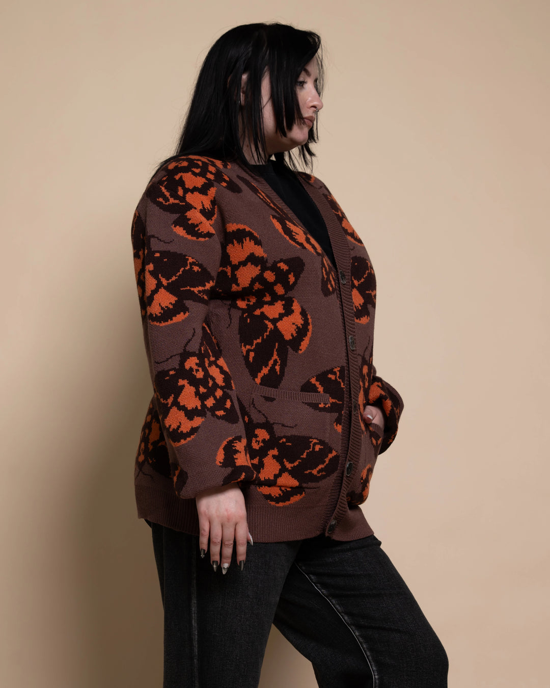LASTCROPS ロカド タング ダークバーガンディ Death's-Head Hawkmoth Cardigan – Steady Hands