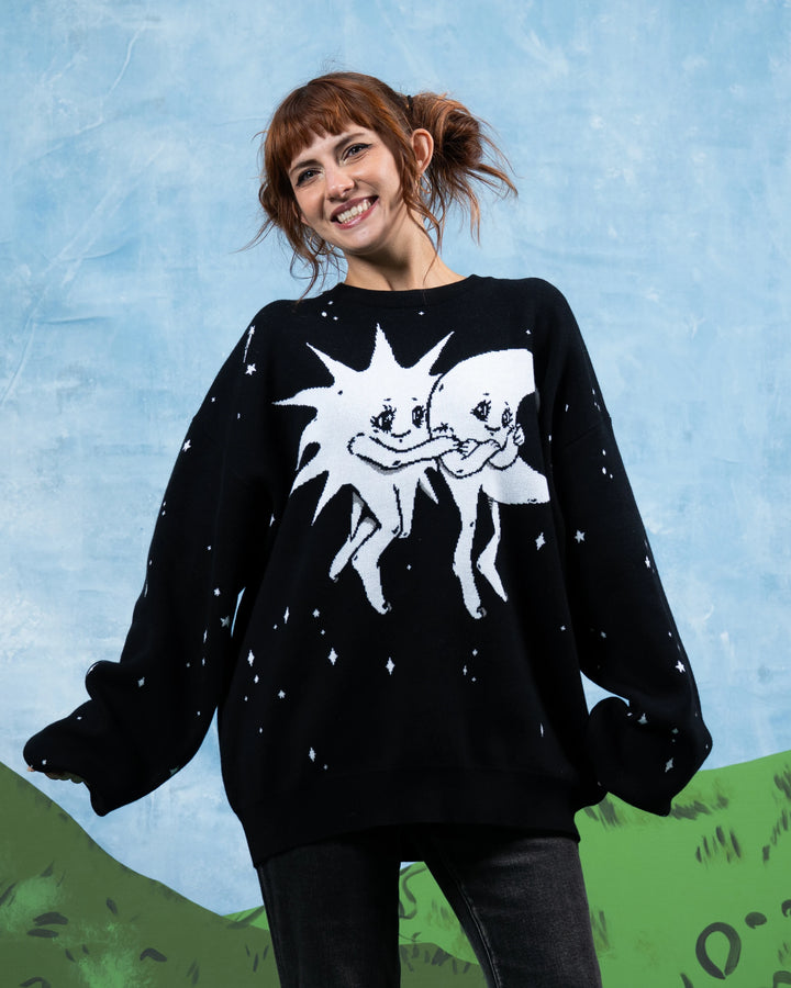 B&W Sun & Moon Sweater