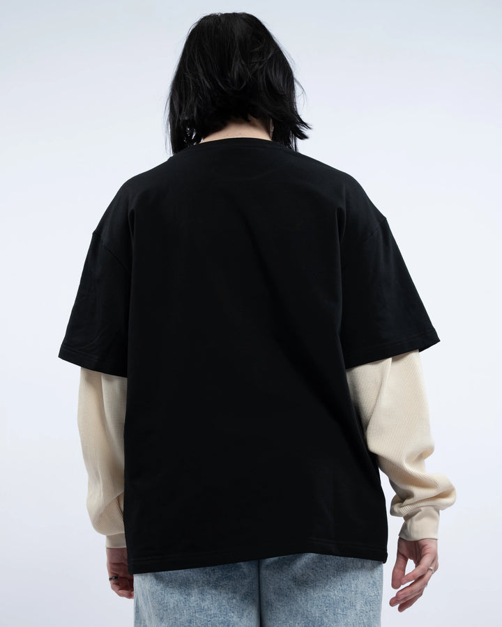 Layered Waffle Knit Long Sleeve