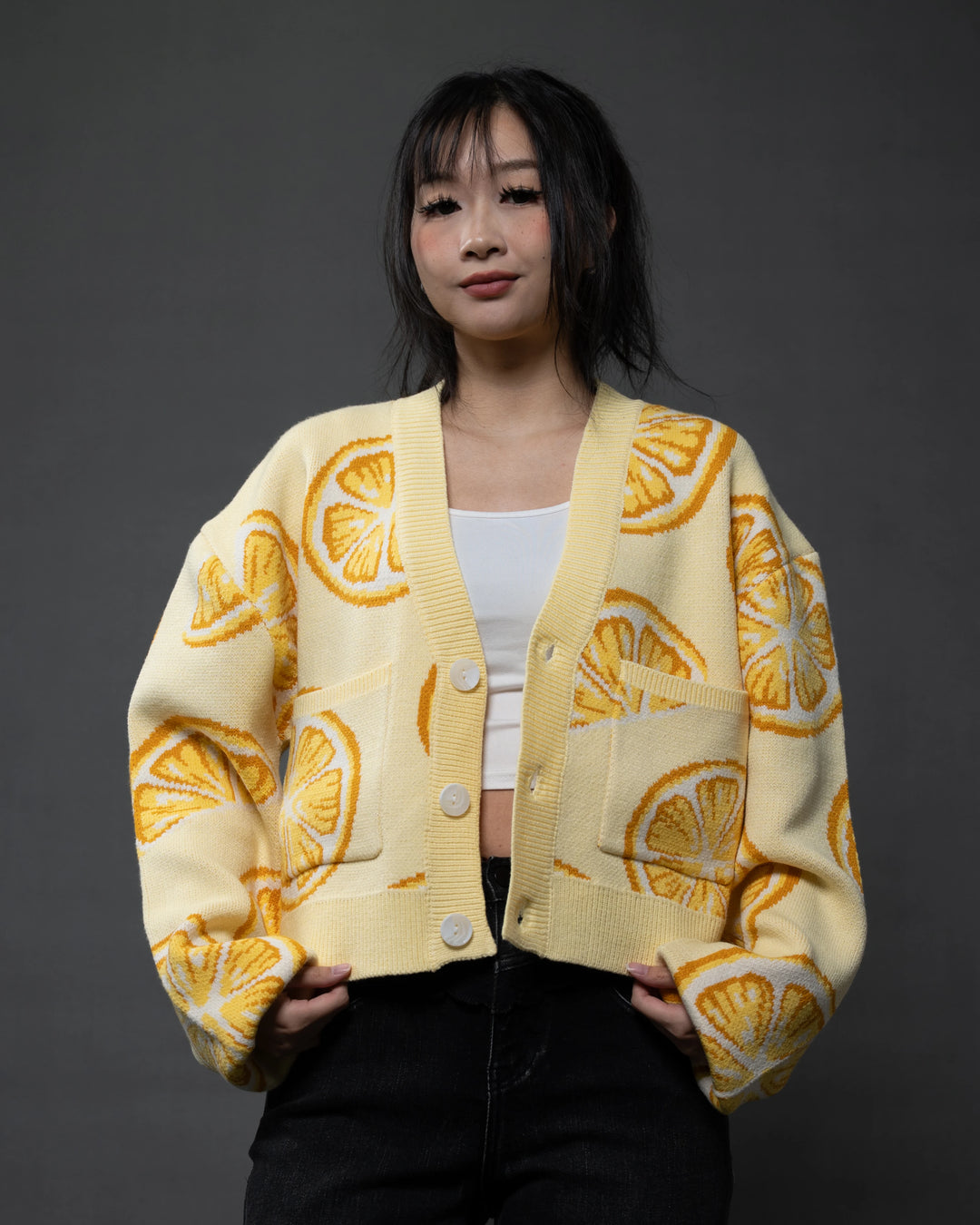 Cropped When Life Gives You Lemons Cardigan