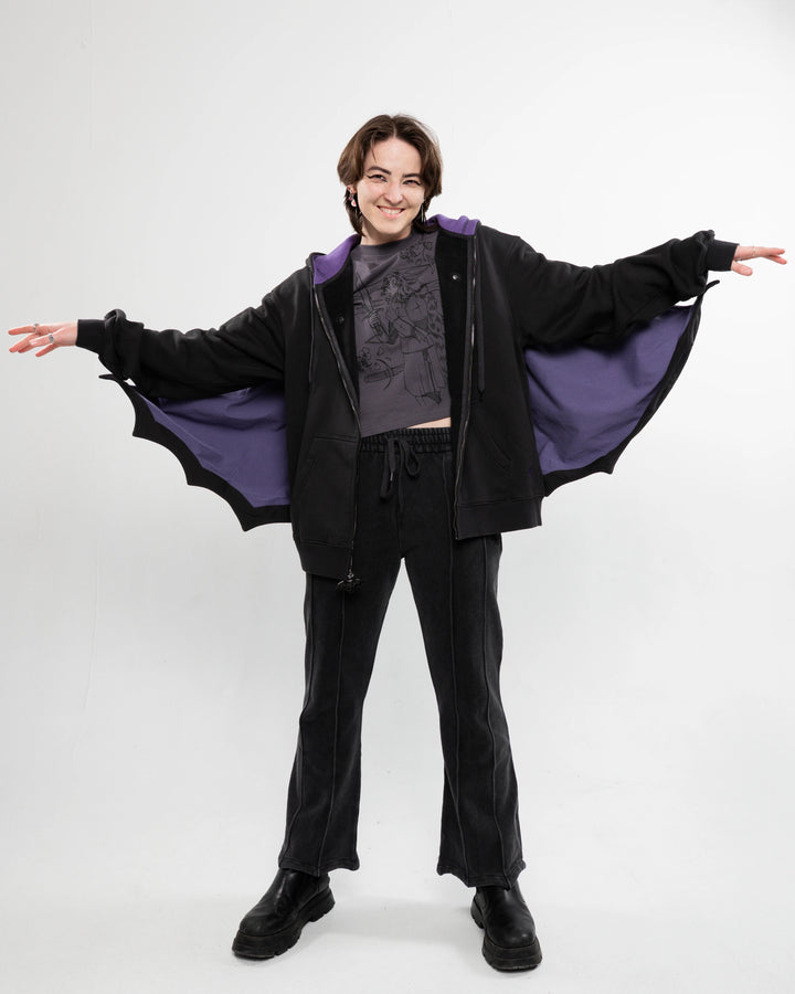 Bat Wing Zip Up Hoodie