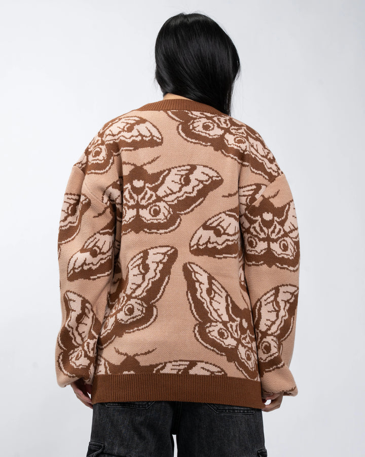 Giant Peacock Moth Cardigan