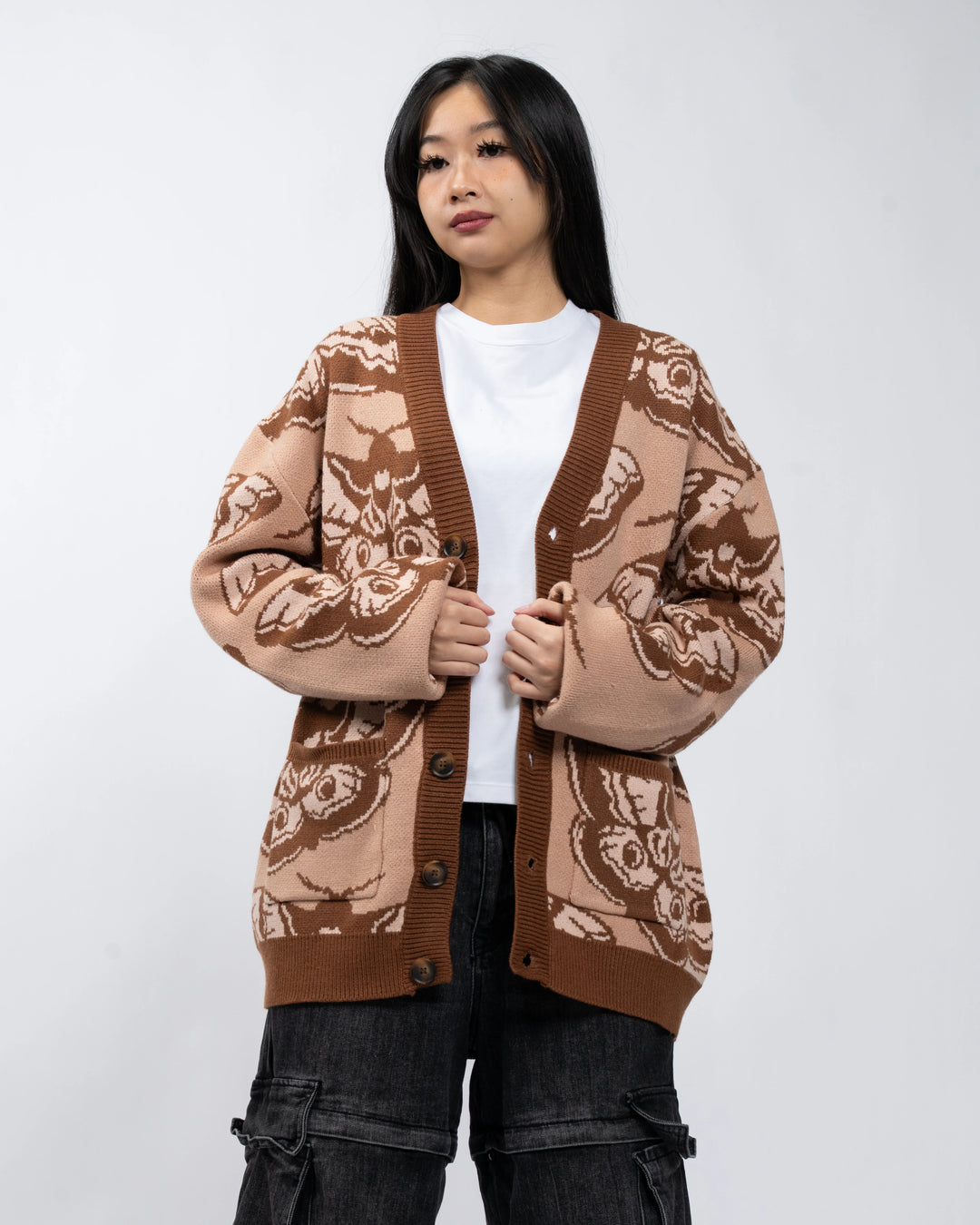 Giant Peacock Moth Cardigan