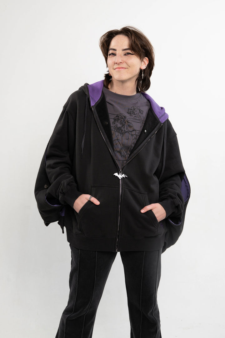 Bat Wing Zip Up Hoodie