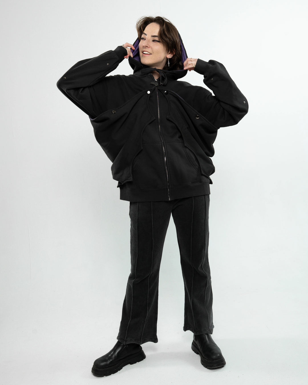 Bat Wing Zip Up Hoodie
