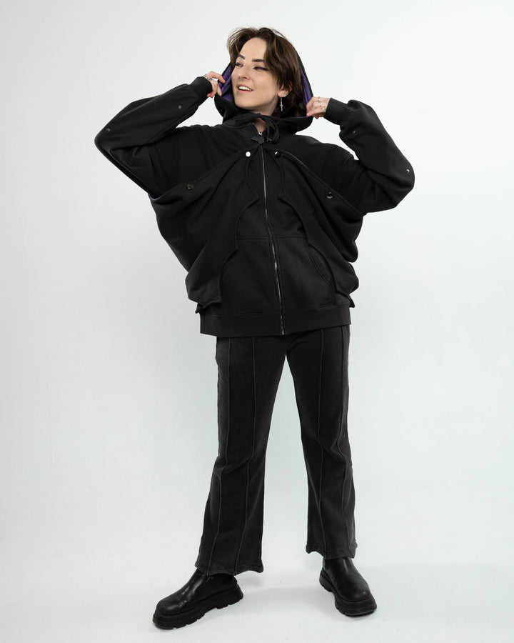 Bat Wing Zip Up Hoodie