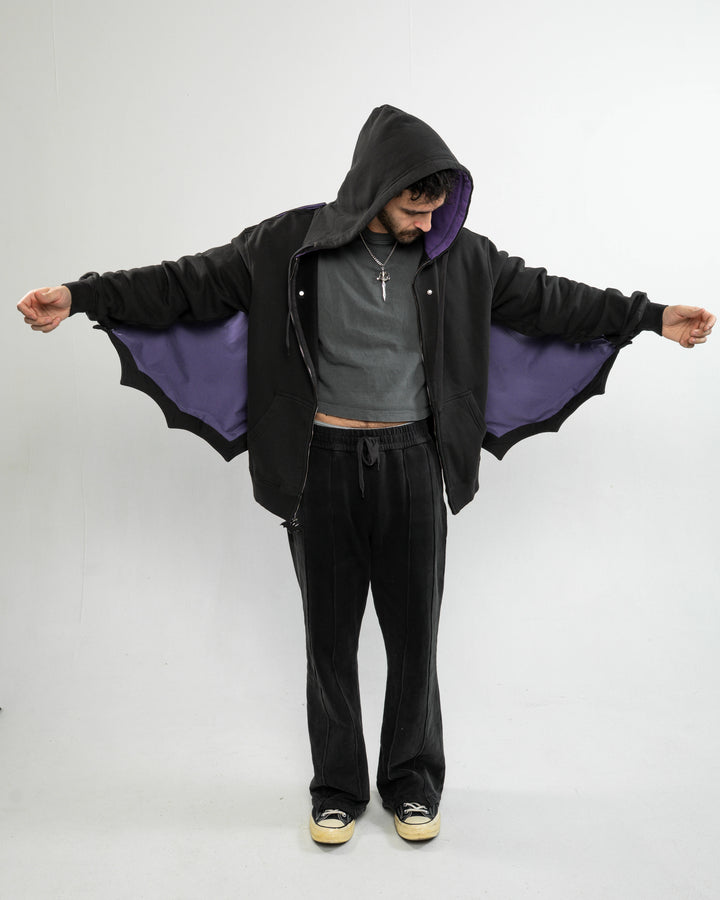Bat Wing Zip Up Hoodie