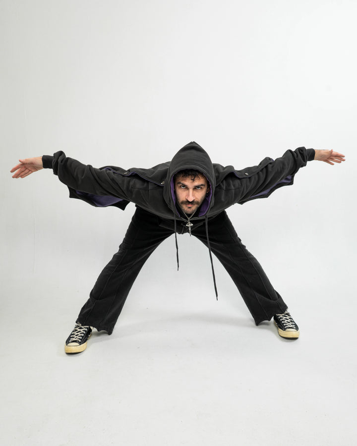 Bat Wing Zip Up Hoodie