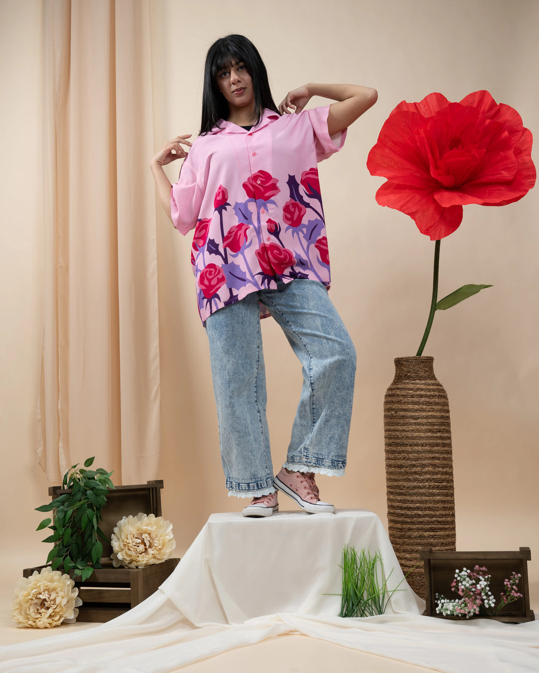 Rose Button Up