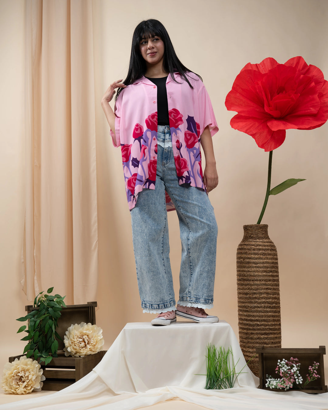 Rose Button Up