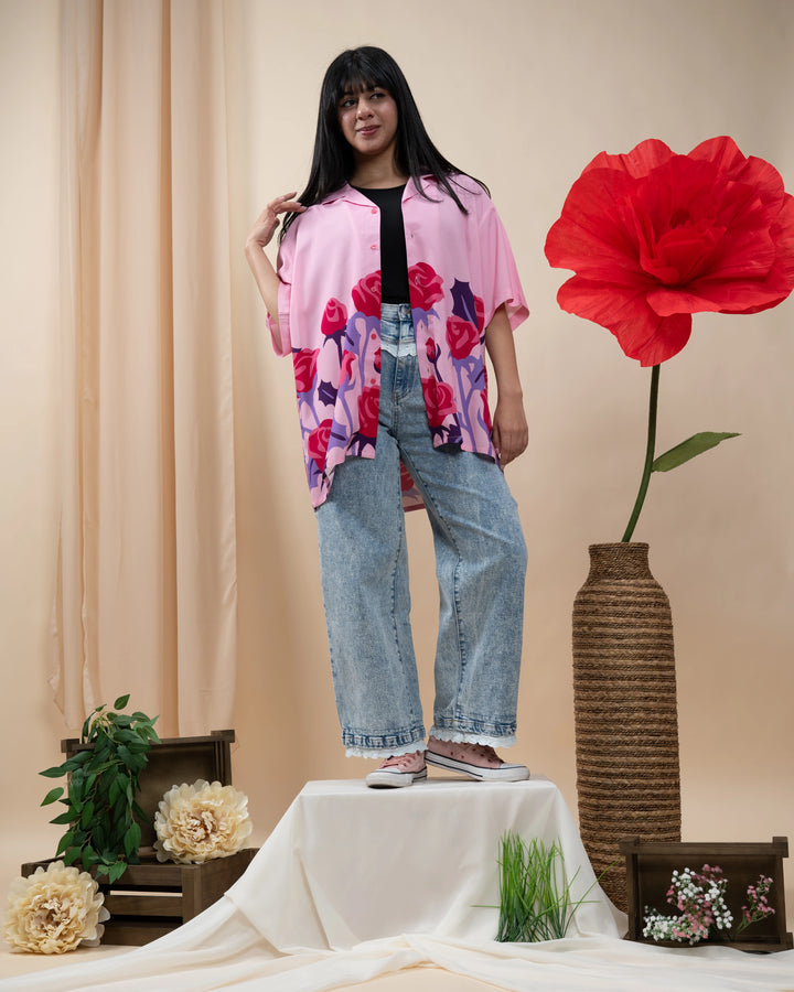 Rose Button Up